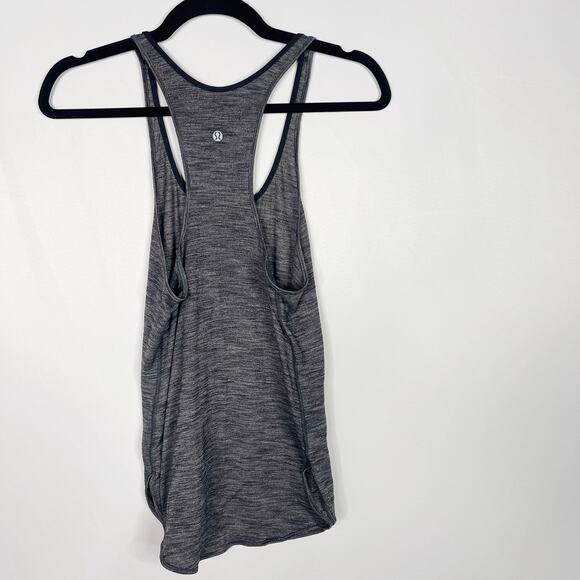 Lululemon Womens 2 Heather Gray Spacedye Racerback Scoop Neck Tank Top Workout - Picture 2 of 6